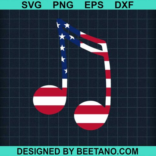 US Flag Music Note SVG