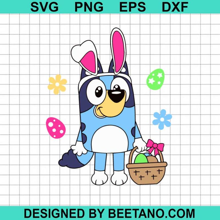 Bluey With Bunny Ears Svg Bluey Happy Easter Svg Funny Bunny Svg