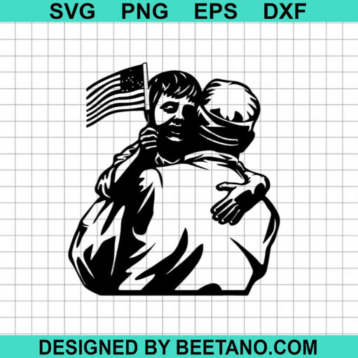 Soldier Dad And Son SVG