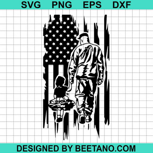 US Military Dad And Daughter SVG