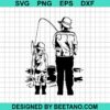 Father And Son Fishing Svg