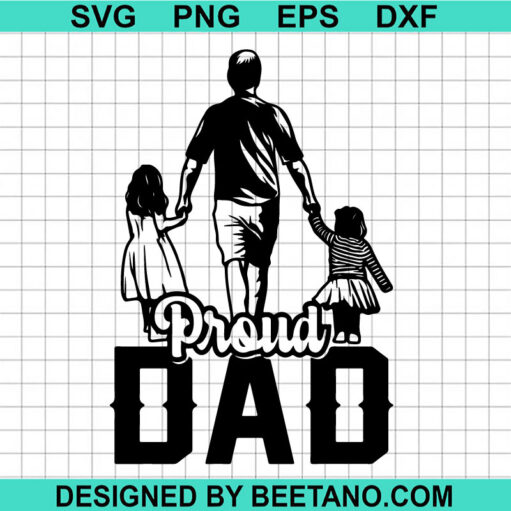 Father And 2 Daughters SVG
