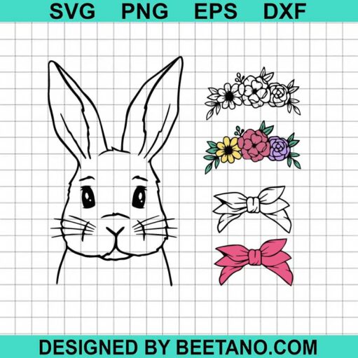 Bunny With Bandana Set Svg