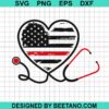 Nurse Flag Heart Stethoscope Svg