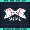 Softball Sister Bow Svg