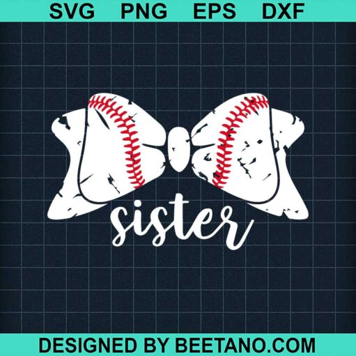 Softball Sister Bow Svg