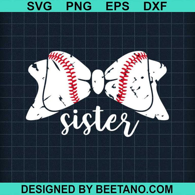 Softball Sister Bow Svg, Softball Sister Svg, Baseball Bow Svg