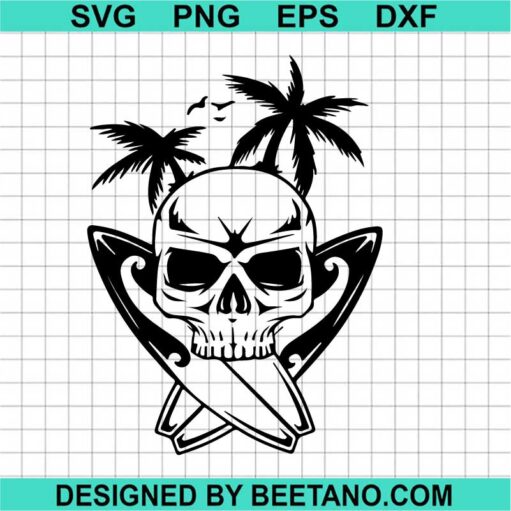 Beach Life Skull Svg