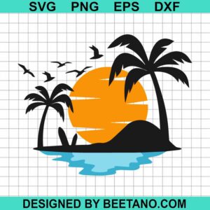 Summer Scene Svg, Summer Sunset Palm Tree Svg, Beach Svg, Summer ...