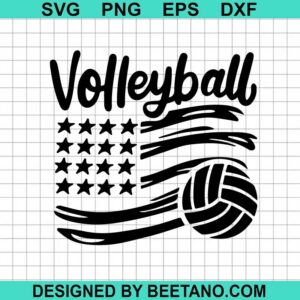 Volleyball American Flag Svg