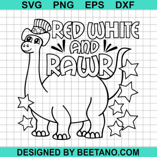 Red White And Rawr SVG