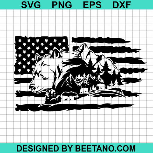 US Bear Mountain Scene SVG