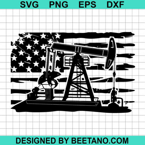 Us Flag Oil Rig Svg