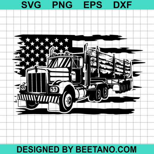Us Logging Truck Svg