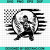 Us Flag Softball Player Svg