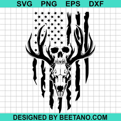 Us Flag Hunting Deer SVG