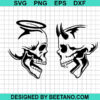 Devil And Angel Skull Svg