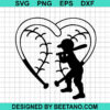 Baseball Boy Player Heart Svg