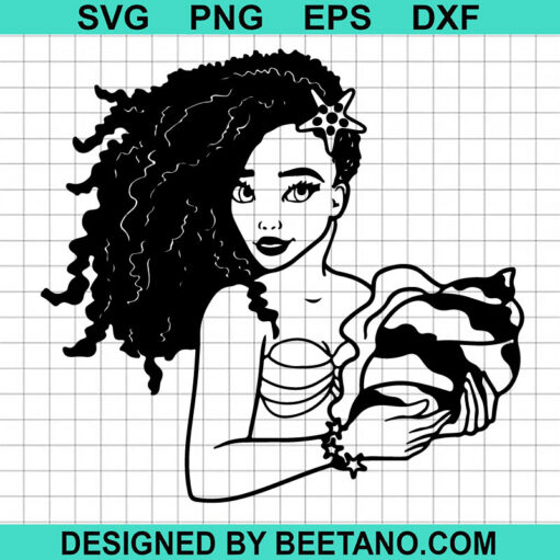 Black Ariel Mermaid SVG