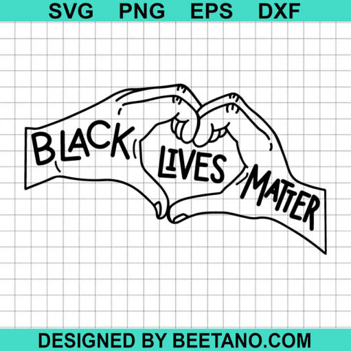 Black Lives Matter Heart Hand SVG