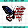 American Flag Floral Butterfly Svg