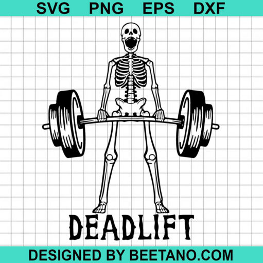 Skeleton Deadlift SVG, Skeleton Gym SVG, Funny Gymastic SVG, Skeleton Weightlifting SVG
