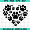 Dog Paw Heart Svg