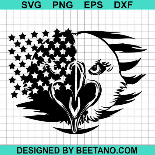 American Flag Eagle Face Svg