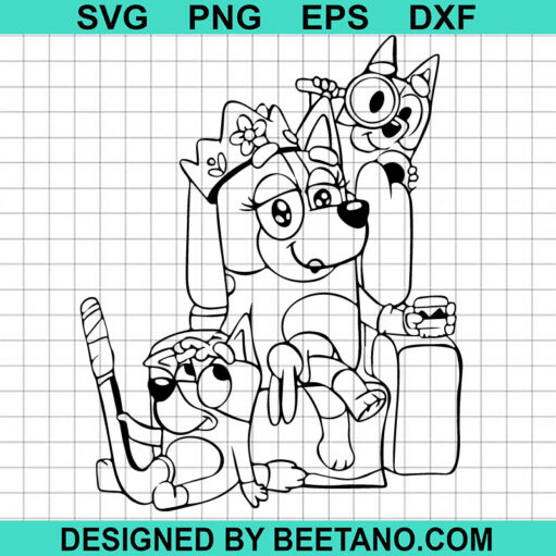 Mum Bluey And Bingo Family SVG