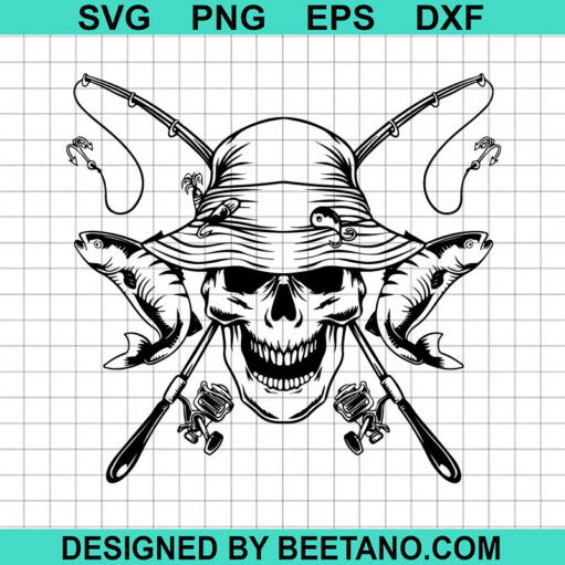 Skeleton Fishing SVG