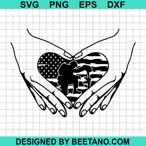 Us Flag Veteran Heart SVG