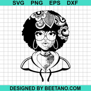 Mandala Black Woman SVG, Floral Afro Girl SVG, African American Woman SVG