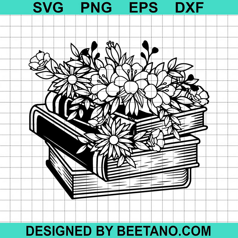 Floral Book SVG, Book With Flower SVG, Book Lover SVG, Teaching SVG
