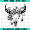 Floral Boho Cow Skull Svg