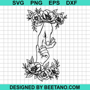 Floral Mother And Child Holding Hand Svg