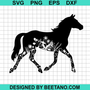 Floral Horse Svg