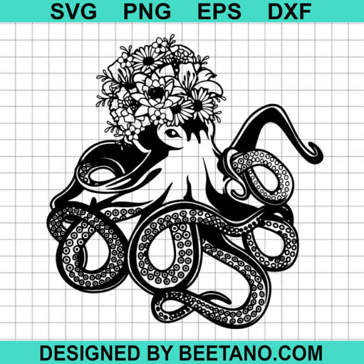 Floral Octopus Svg