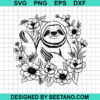 Sloth With Floral Svg