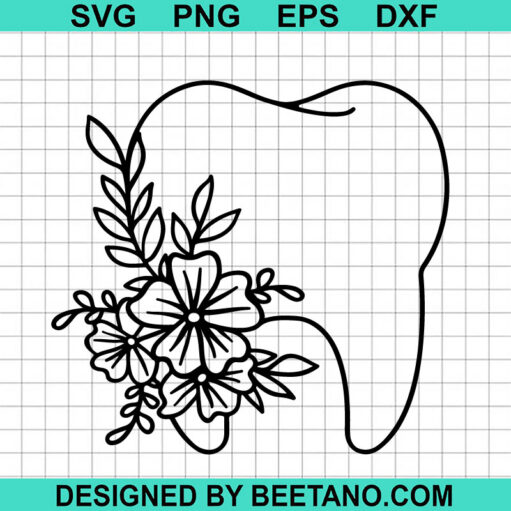 Tooth With Flowers SVG