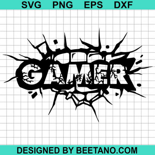 Gamer Smashing Wall SVG