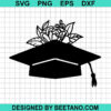 Graduation Cap With Floral Svg