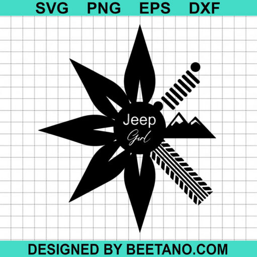 Floral Jeep Girl Svg