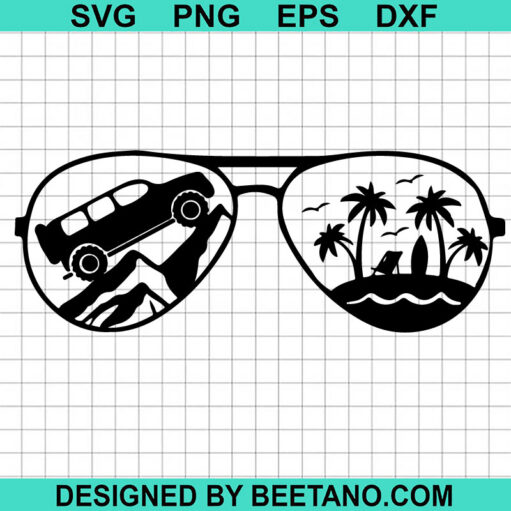 Sunglasses Off Road Mountain Scene Svg