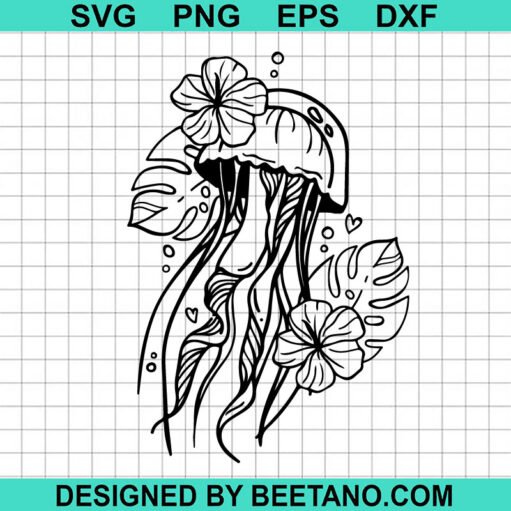 Floral Jellyfish SVG