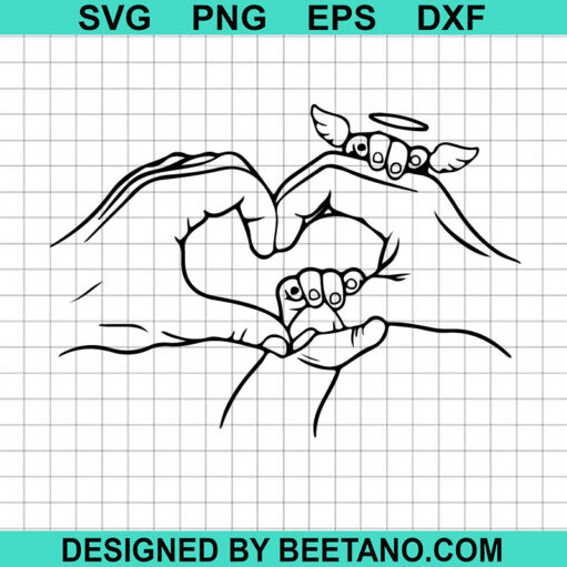 Baby Memorial Heart Hand SVG