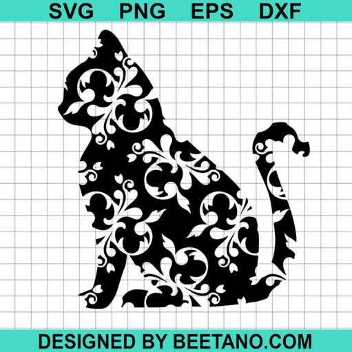 Mandala Cat Svg