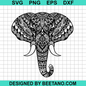 Mandala Elephant Face Svg