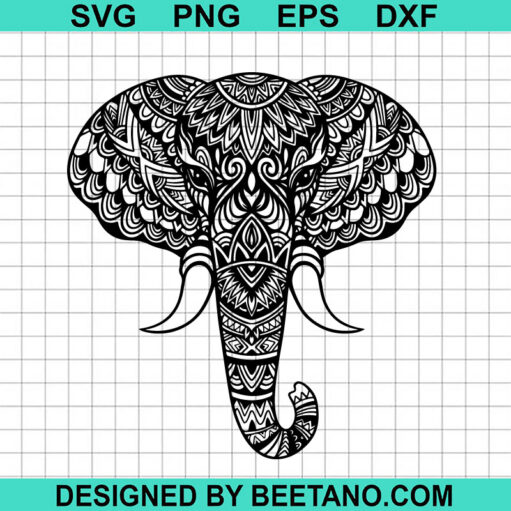 Mandala Elephant Face Svg