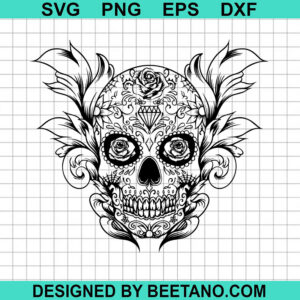 Floral Mexican Skull Svg