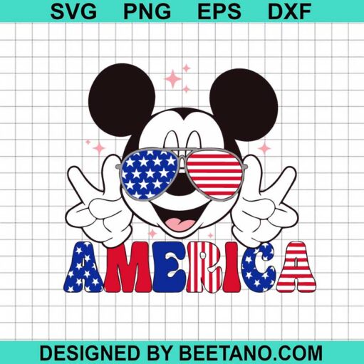 Mickey 4Th Of July America Svg